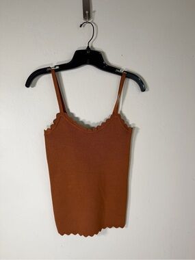 mine Rust-Orange Scalloped Edge Knit Cami